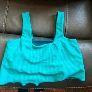 Five YXL crop top, green/blue, guc
